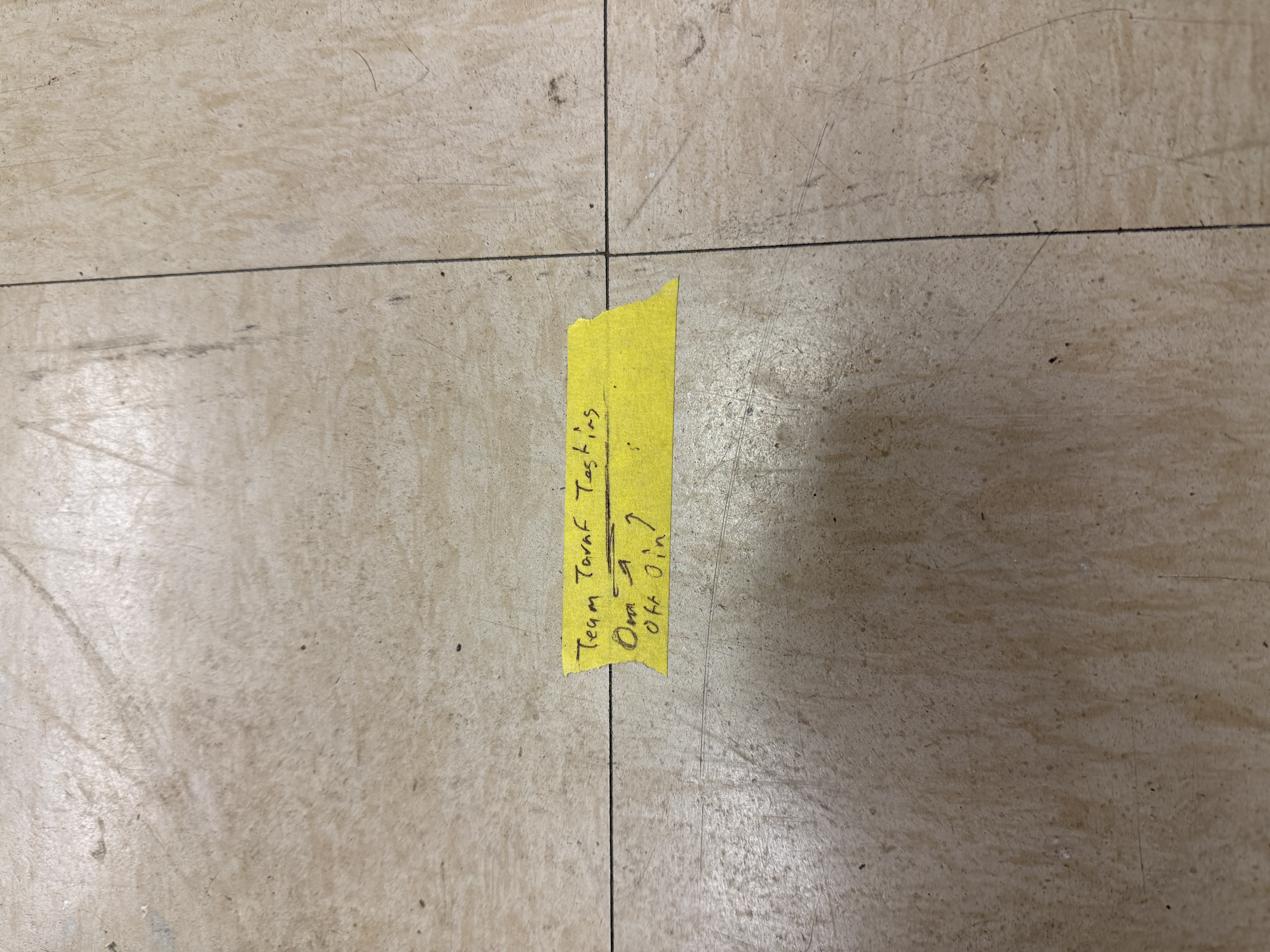 Floor marker used in early TARAF walking trials